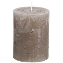 Artikel Durchgefärbte Stumpenkerzen Braun 60×80mm 4er-Set für Deko und Ambiente