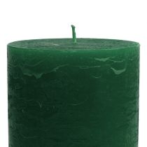 Durchgefärbte Kerzen Dunkelgrün 85x150mm 2St