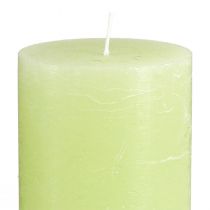 Artikel 4er Set Stumpenkerzen Lime Grün - Elegante Tischdeko & Wohnambiente Kerzen, 70x120mm - Ideal für Festlichkeiten und Alltag