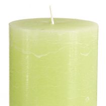 Artikel Durchgefärbte Stumpenkerzen Lime Grün, 85×150mm, 2er-Set, Hochwertige Qualitätskerze für Wohnambiente & Deko