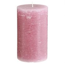 Artikel Durchgefärbte Stumpenkerzen Altrosa, Harmonische Akzentbeleuchtung, Deko-Highlight für Ambiente & Feste, 70×120mm, 4er-Set