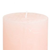 Artikel Romantische durchgefärbte Rosa Stumpenkerzen Hellrosa 70×80mm, 4er Set - Dekorative Kerzen für gemütliche Atmosphäre