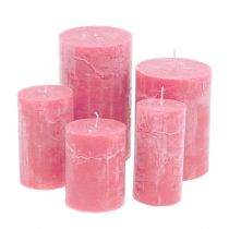 Artikel Durchgefärbte Kerzen Rosa unterschiedliche Größen