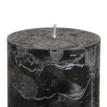 Artikel Durchgefärbte schwarze Stumpenkerzen 70×80mm 4er Set - Elegante Deko-Kerzen für Adventskranz & Halloween
