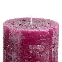 Artikel Durchgefärbte Trend-Kerzen Berry Lila, Stumpenkerzen, 70×80mm, 4er Set, Tischdeko