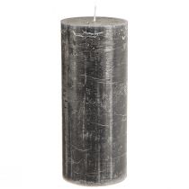 Artikel Durchgefärbte Stumpenkerzen Anthrazit 85x200mm, Elegantes Accessoire, 100 Stunden Brenndauer