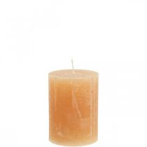 Durchgefärbte Kerzen Orange Peach Stumpenkerzen 60×80mm 4St
