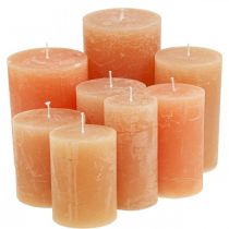 Durchgefärbte Kerzen Orange Peach Verschiedene Größen