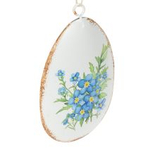 Artikel Ostereier aus Metall mit Frühlingsblumenmotiv zum Hängen 8cm Set 8 Stück