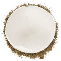 Artikel Osternest Schale 11cm aus Holz und Heu in Eioptik für Frühlings- und Osterdekoration 4er-Set