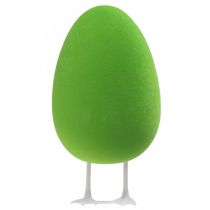 Artikel Osterei mit Füßen Deko-Ei Grün beflockt Schaufensterdeko Ostern H25cm