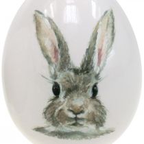 Artikel Deko Ei stehend Hasenmotiv, Osterdeko, Hase auf Ei Ø8cm H10cm 4er-Set