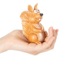 Artikel Eichhörnchen Figur Keramik sitzend 10cm braun für Herbstdeko
