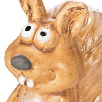 Artikel Eichhörnchen Figur Keramik sitzend 10cm braun für Herbstdeko