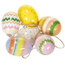 Artikel Bunte Ostereier Anhänger aus Kunststoff 6 cm – Set mit 12 Stück für Osterdekoration