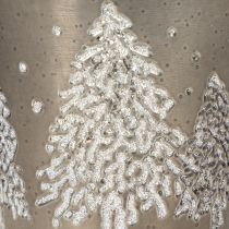 Artikel Deko Metalleimer Zink 13 cm mit Tannenmotiv und Holzgriff für Innenbereich