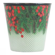 Blumentopf Weihnachten Übertopf Eimer Ilex Ø15,5cm H13cm