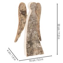 Artikel Holz-Engelfigur mit Birkenrinde 30 cm Natur für Innenbereich