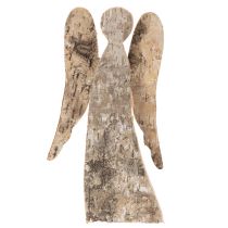 Artikel Holz-Engelfigur mit Birkenrinde 30 cm Natur für Innenbereich