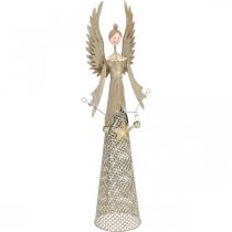 Deko Engel Figur mit Girlande Weihnachten Metall 13×8,5cm H40cm