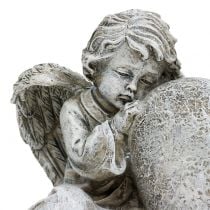 Engel mit Herz Grau 11,5cm × 9cm × 6,5cm 2St