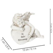 Artikel Engel-Figuren Herz Polyresin 13cm Grau 2er-Set Grabdekoration
