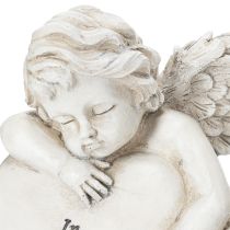 Artikel Engel-Figuren Herz Polyresin 13cm Grau 2er-Set Grabdekoration