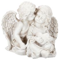 Artikel Engel-Skulptur Kinderengel-Paar mit Herz 24 cm Creme/Grau