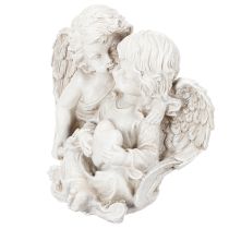 Artikel Engel-Skulptur Kinderengel-Paar mit Herz 24 cm Creme/Grau