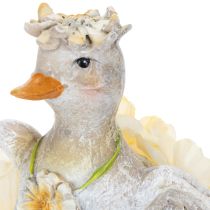 Artikel Dekofigur Enten mit Blüten 11cm für Indoor- und geschützte Außendekoration 2er Set