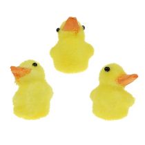 Ente Mini 4cm beflockt Gelb 12St