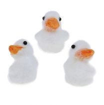 Artikel Ente Mini beflockt 4cm Weiß 12St