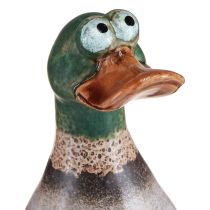 Artikel Keramik Deko Enten Braun Grün Sitzend Frühlingsdeko 2er-Set