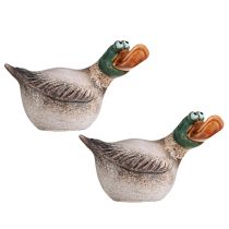 Artikel Enten Deko Keramik Frühling Erpel Braun Grün 15cm 2 St