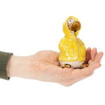 Artikel Keramik-Entenfiguren im gelben Regenmantel - Deko-Set für Garten und Balkon, 11 cm, 4 Stück