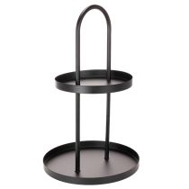 Artikel Metall-Etagere rund 58cm zweistöckig Schwarz für Innenbereich