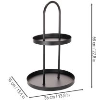 Artikel Metall-Etagere rund 58cm zweistöckig Schwarz für Innenbereich