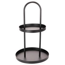 Artikel Metall-Etagere rund 58cm zweistöckig Schwarz für Innenbereich