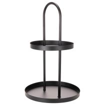 Artikel Metall-Etagere rund 58cm zweistöckig Schwarz für Innenbereich