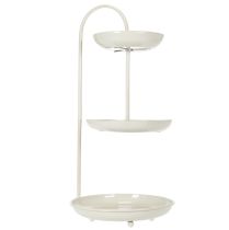 Artikel Etagere dreistufig aus Metall in Grau 55cm – Stilvolle Tischdeko für Hochzeit & Wohnräume