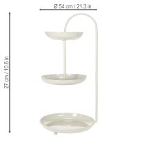 Artikel Etagere dreistufig aus Metall in Grau 55cm – Stilvolle Tischdeko für Hochzeit & Wohnräume