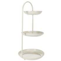 Artikel Etagere dreistufig aus Metall in Grau 55cm – Stilvolle Tischdeko für Hochzeit & Wohnräume