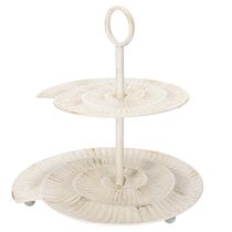 Artikel Etagere für Dekoration aus Metall in Creme mit Rost-Akzenten 39cm