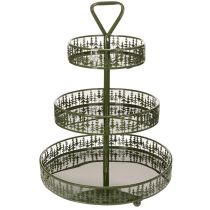 Artikel Metall-Etagere mit Tannenmotiv, 49 cm Höhe, 3 Etagen, Grün