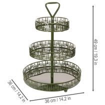 Artikel Metall-Etagere mit Tannenmotiv, 49 cm Höhe, 3 Etagen, Grün