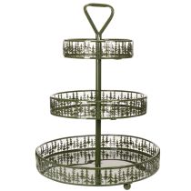 Artikel Metall-Etagere mit Tannenmotiv, 49 cm Höhe, 3 Etagen, Grün