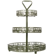 Artikel Metall-Etagere mit Tannenmotiv, 49 cm Höhe, 3 Etagen, Grün