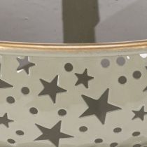 Artikel Deko-Etagere Metall zweistöckig mit Griff Sternmotiv 49 cm Mint/Gold