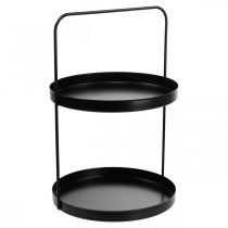 Artikel Etagere Deko Tablett Tischregal Metall Schwarz H30cm Ø20cm