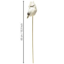 Artikel Eule am Stab Weiß 9cm L48cm